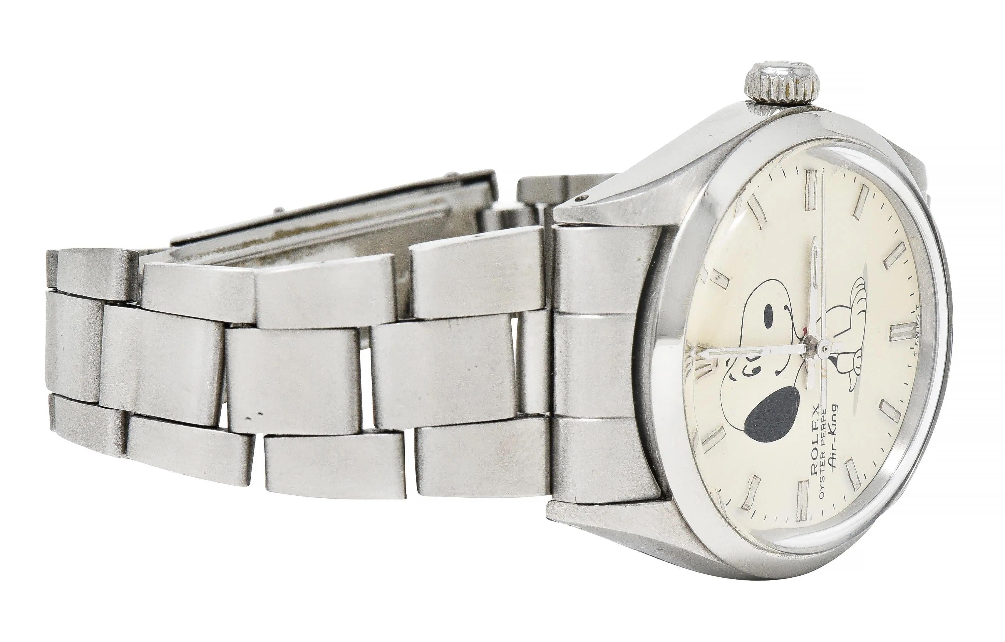 1984 Rolex 34 MM Stainless Steel Oyster Perpetual Air King Men's Unisex Snoopy Watch