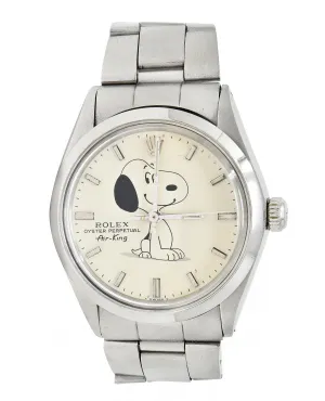 1984 Rolex 34 MM Stainless Steel Oyster Perpetual Air King Men's Unisex Snoopy Watch