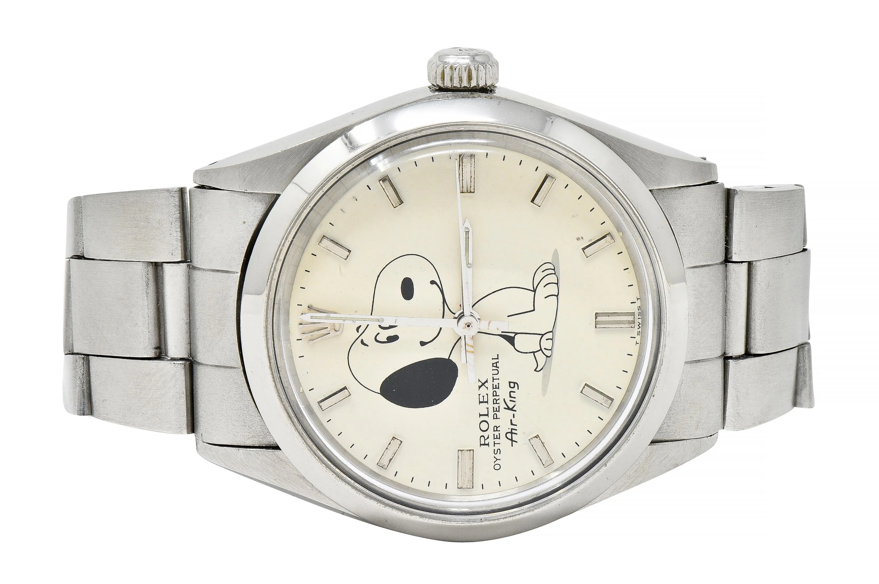 1984 Rolex 34 MM Stainless Steel Oyster Perpetual Air King Men's Unisex Snoopy Watch
