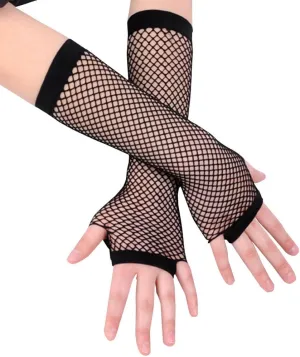 2 Pairs Aftrz Short Fishnet Sleeves w/ Fingerless Gloves