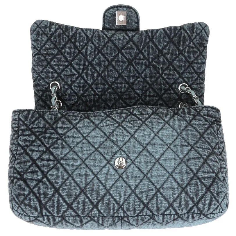 20C Denimpression Flap Bag in Aged Blue Denim
