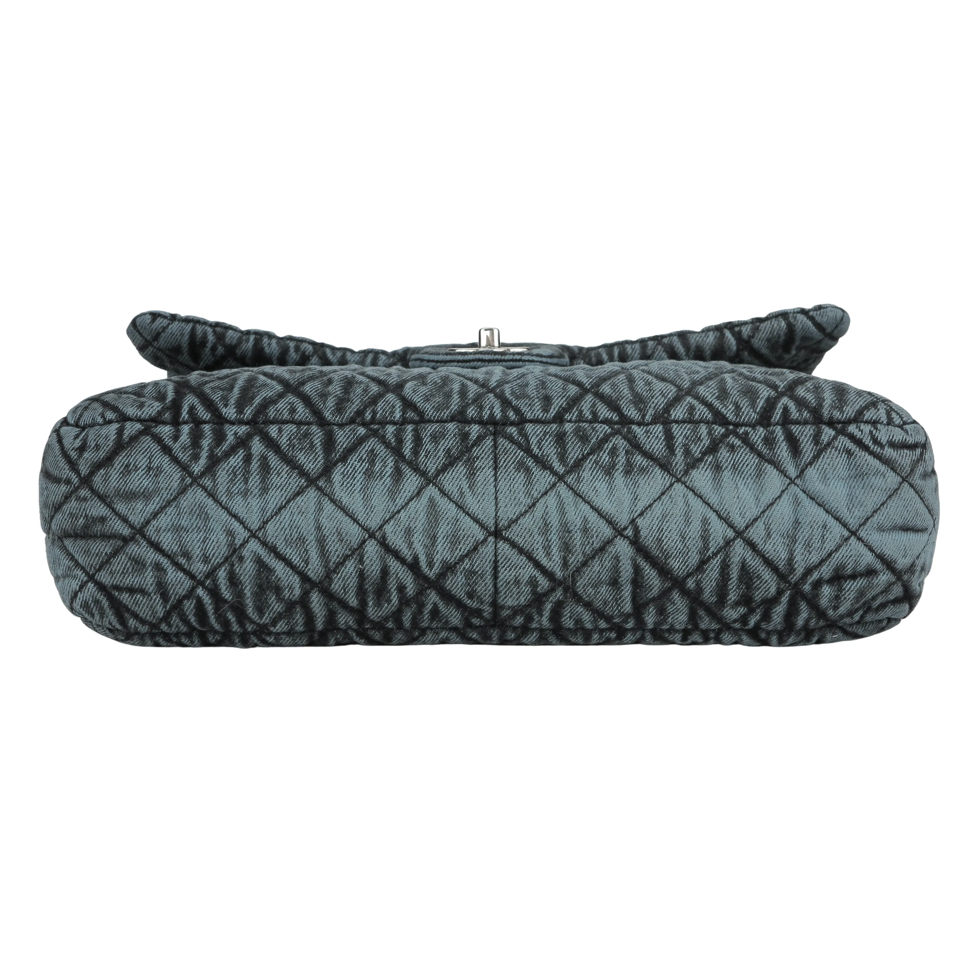 20C Denimpression Flap Bag in Aged Blue Denim