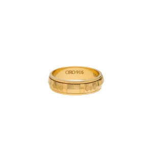 22K Yellow Gold Textured Band Ring (9gm)