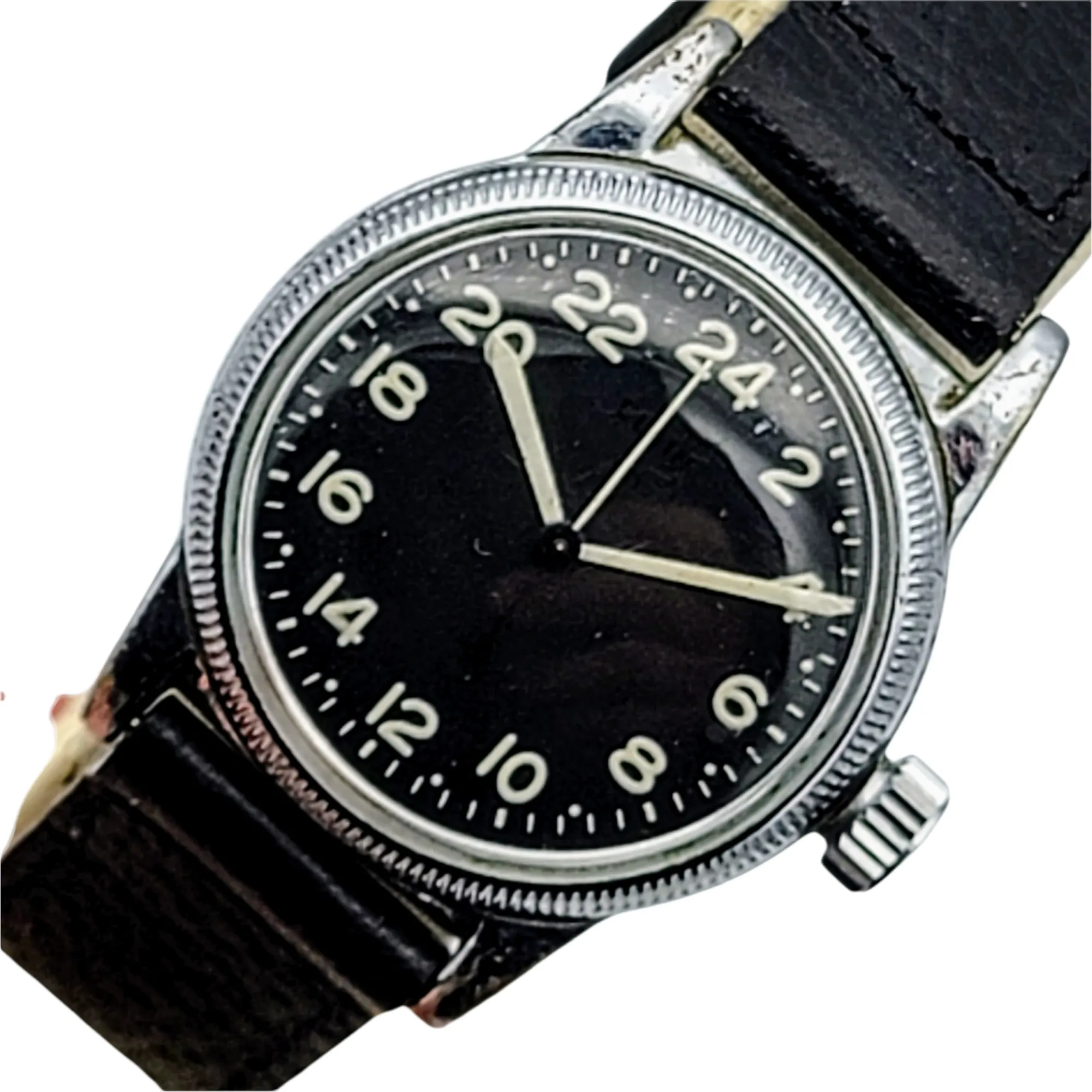 24 HOUR ELGIN Type A-11 Navigation Watch WWII U.S. Army Hacking 18 Jewels Grade 685