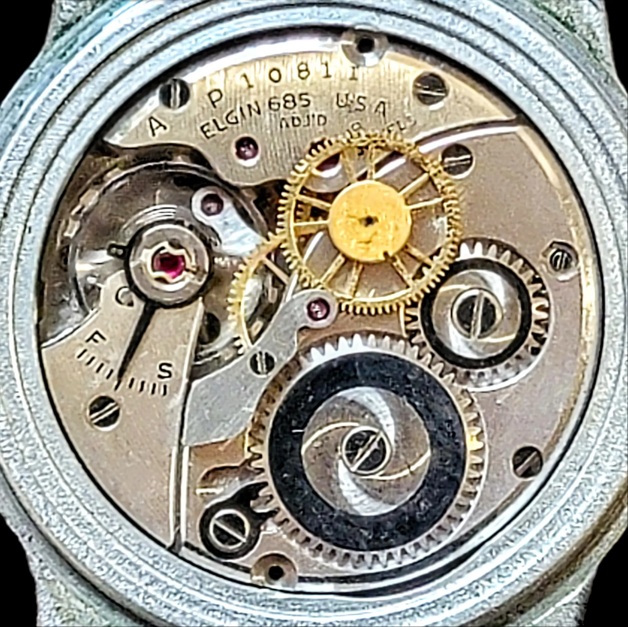 24 HOUR ELGIN Type A-11 Navigation Watch WWII U.S. Army Hacking 18 Jewels Grade 685
