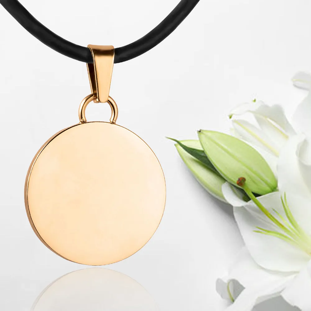 24K Gold Plated Sterling Silver Fingerprint Pendant - Circle