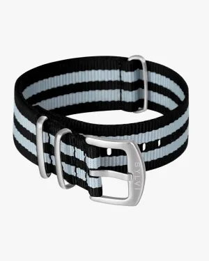 24mm Light Grey Black Nylon Strap