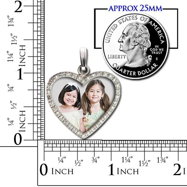 .25 Ct Diamond Heart Photo Pendant Jewelry