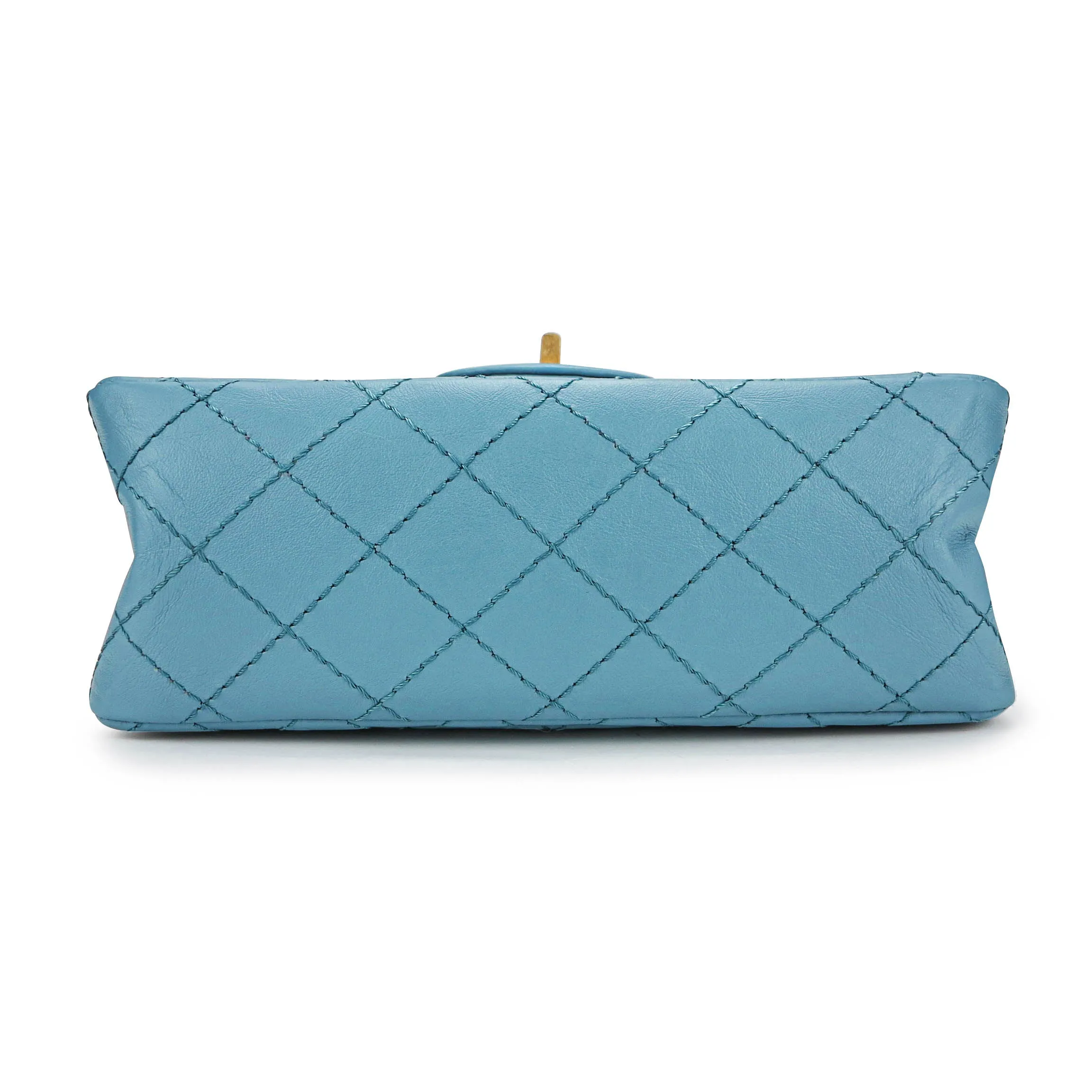 2.55 Mini Reissue Flap Bag Size 224 in Blue Aged Calfskin