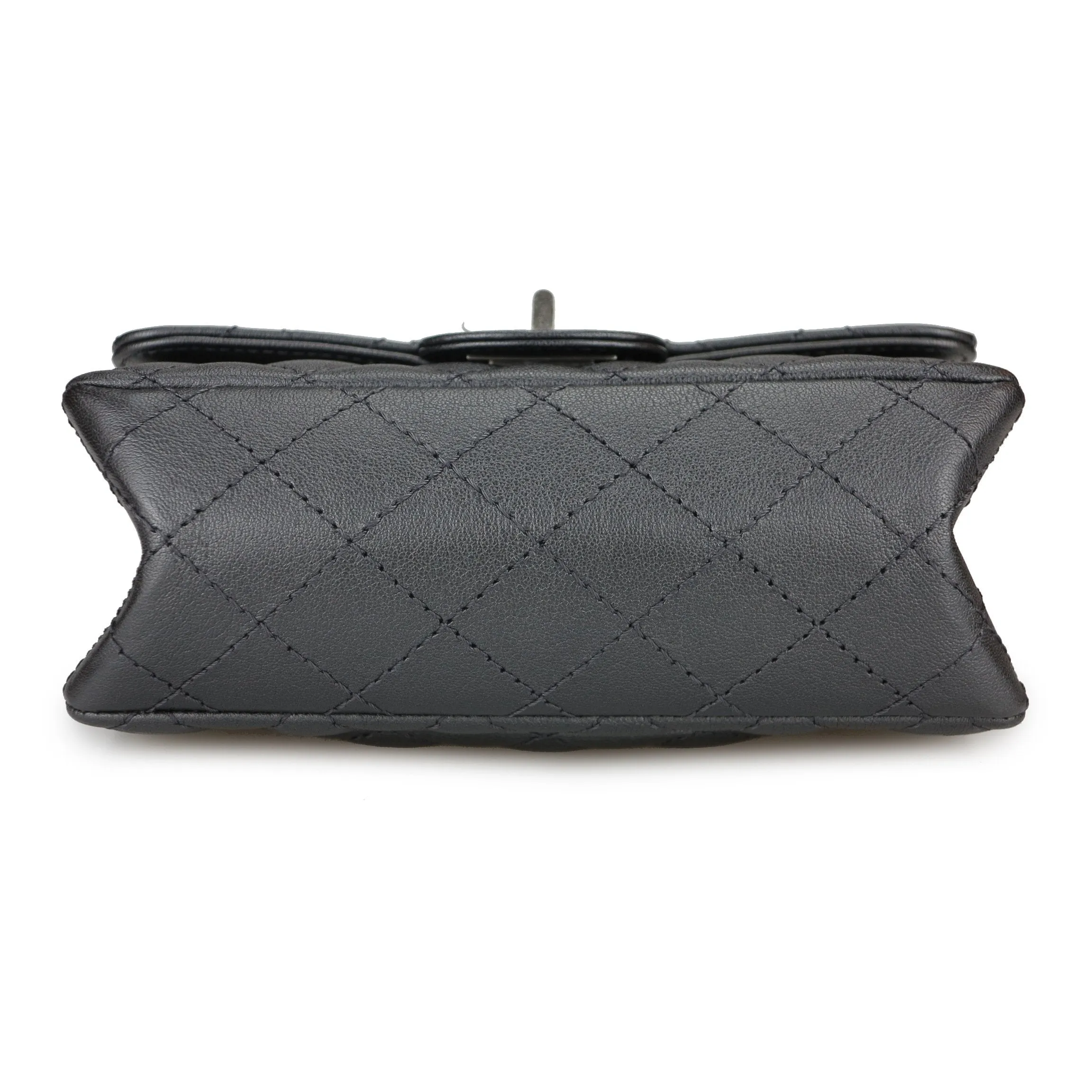 2.55 Mini Reissue Flap Bag Size 224 in Charcoal Grey