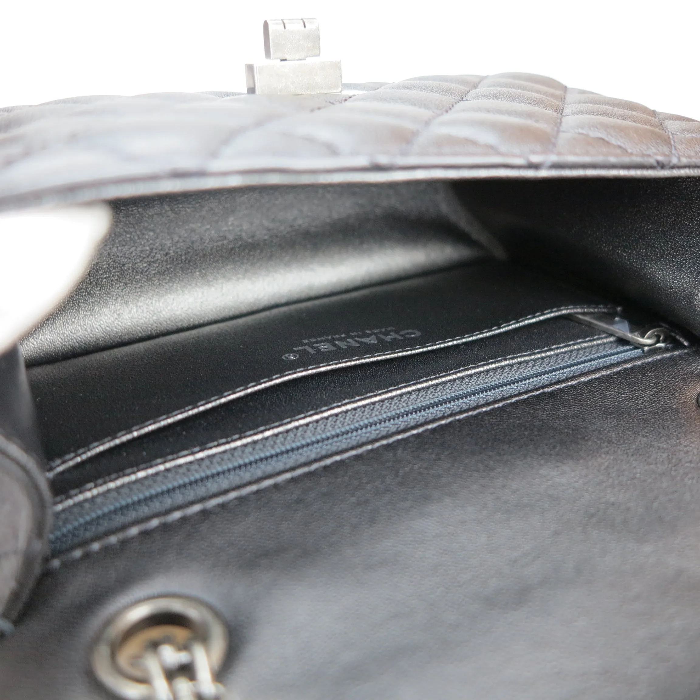 2.55 Mini Reissue Flap Bag Size 224 in Charcoal Grey