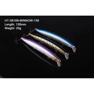 3 x Quality Minnow Lure Fishing Tackle 13.8cm