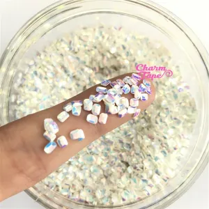 3D Rectangle Chunky Glitter Loose glitters, cute glitter 3mm UV resin, nail gel, acrylic nail, Metallic AB Unicorn Colors