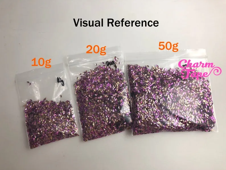 3D Rectangle Chunky Glitter Loose glitters, cute glitter 3mm UV resin, nail gel, acrylic nail, Metallic AB Unicorn Colors