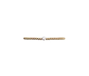 3mm Yellow Gold with White Pearl