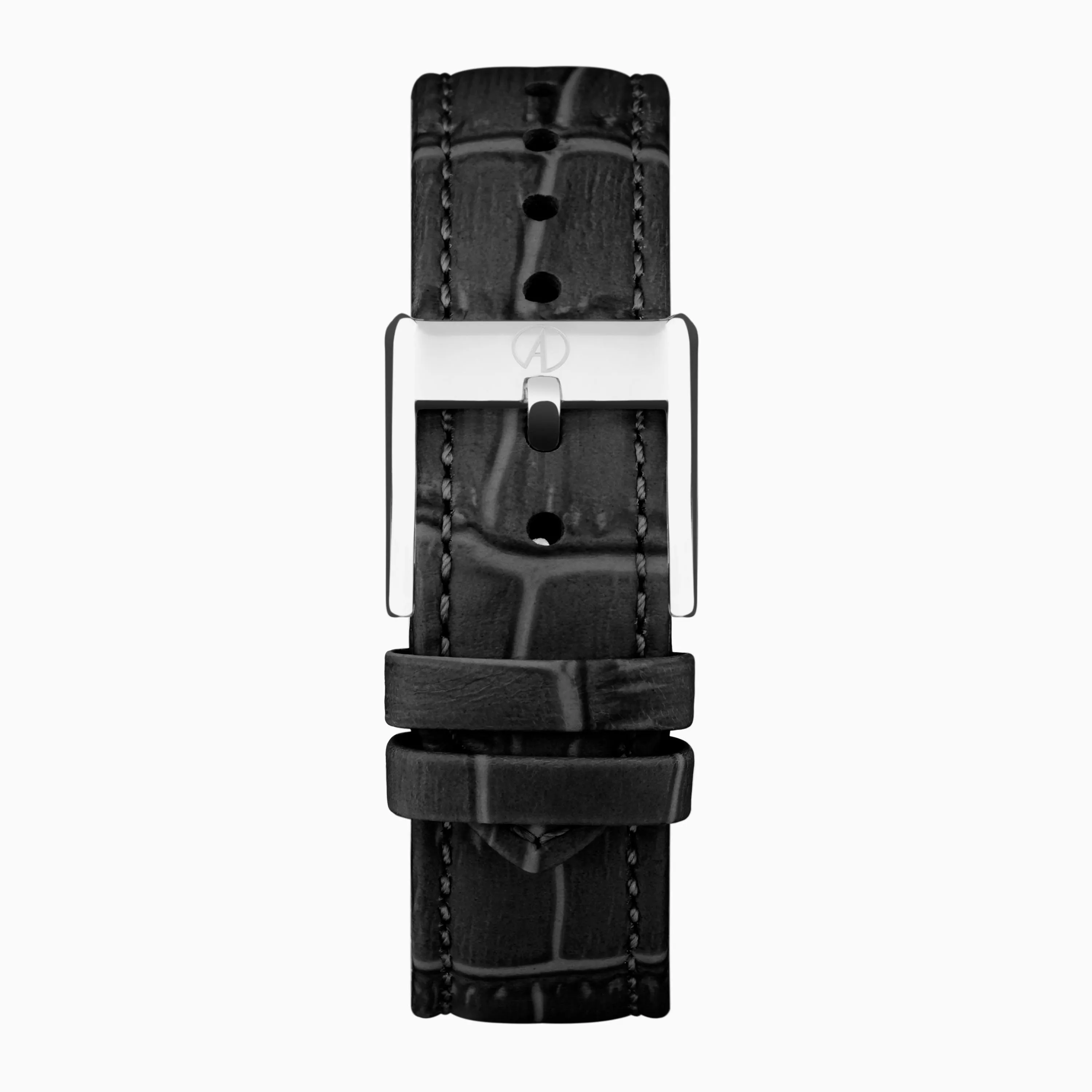 Accurist Rectangle Ladies Watch | Silver Case & Black Leather Strap with White Dial | 26mm