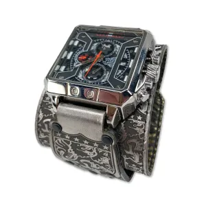 AMERICAN MONARCHY IX-MENS HAND MADE-FULL GRAIN LEATHER-WATCH