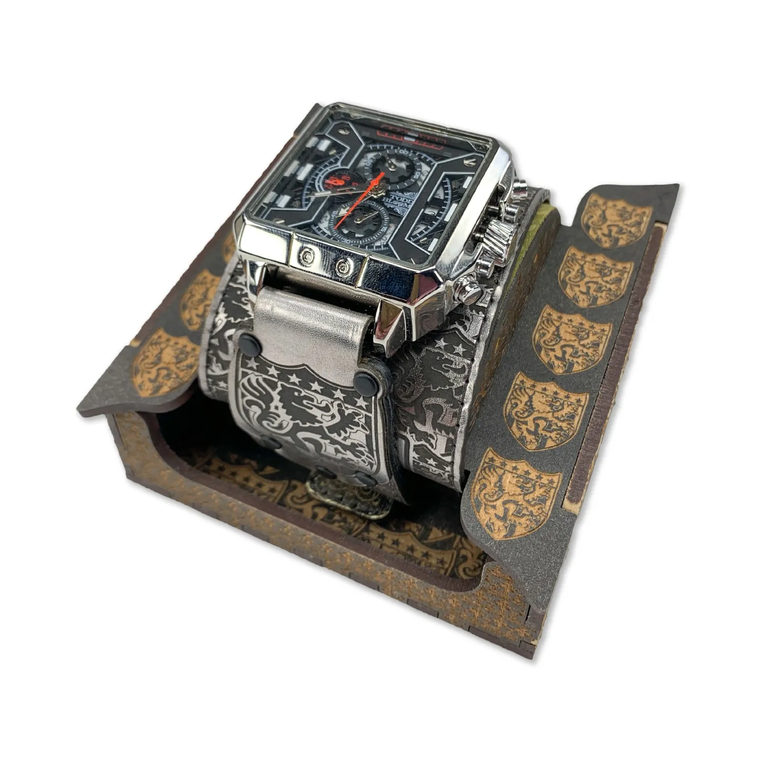 AMERICAN MONARCHY IX-MENS HAND MADE-FULL GRAIN LEATHER-WATCH
