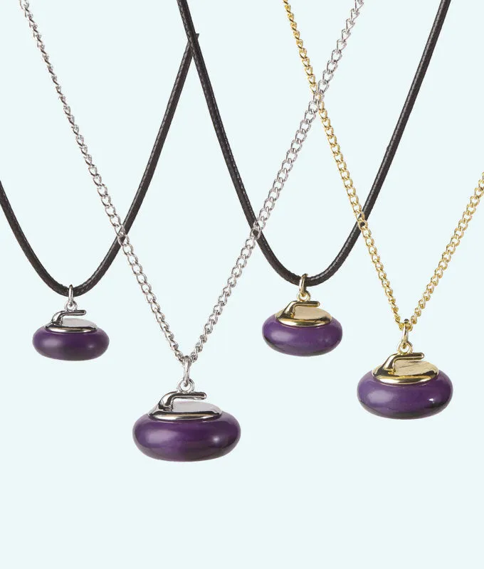 Amethyst Stone Curling Rock Necklace - In 3D