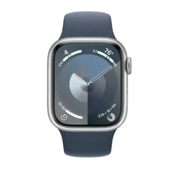 Apple Watch Series 9 GPS   Cellular 41mm Silver Aluminium Case with Storm Blue Sport Band - S/M
