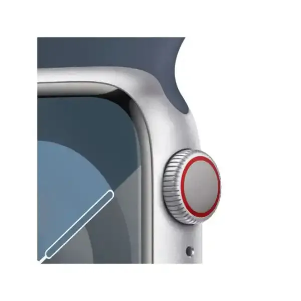 Apple Watch Series 9 GPS   Cellular 41mm Silver Aluminium Case with Storm Blue Sport Band - S/M