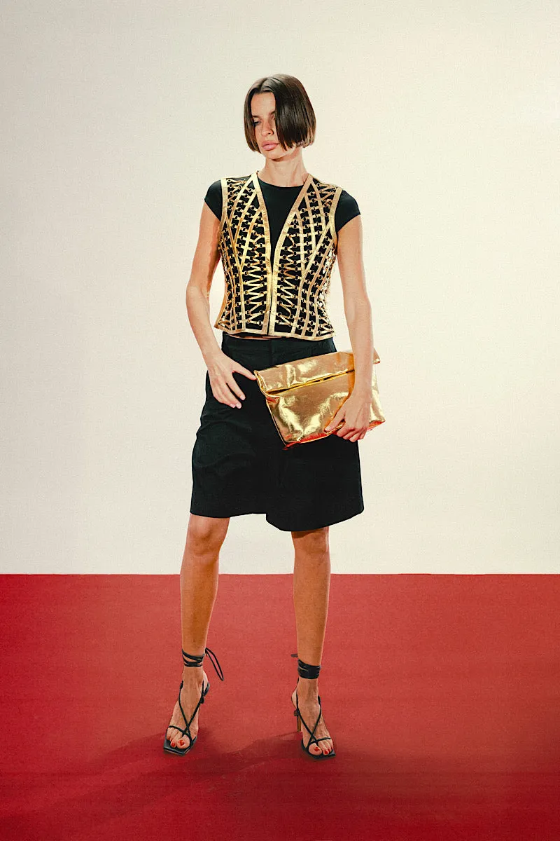 ARIANA LEATHER BAG IN GOLD