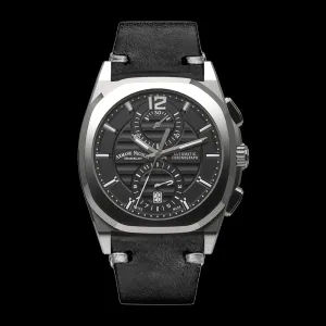ARMAND NICOLET J09-3 MEN'S AUTOMATIC BLACK STRAP BLACK DIAL WATCH