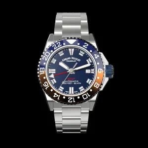 ARMAND NICOLET JS9-41 MEN'S AUTOMATIC STEEL BRACELET BLUE DIAL WATCH