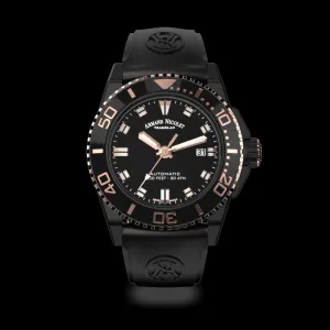 ARMAND NICOLET JS9-44 MEN'S AUTOMATIC BLACK STRAP BLACK DIAL WATCH