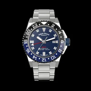 ARMAND NICOLET JS9-44 MEN'S AUTOMATIC STEEL BRACELET BLUE DIAL WATCH
