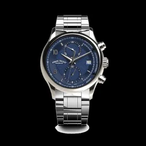 ARMAND NICOLET M02-4 MEN'S AUTOMATIC STEEL BRACELET BLUE DIAL WATCH