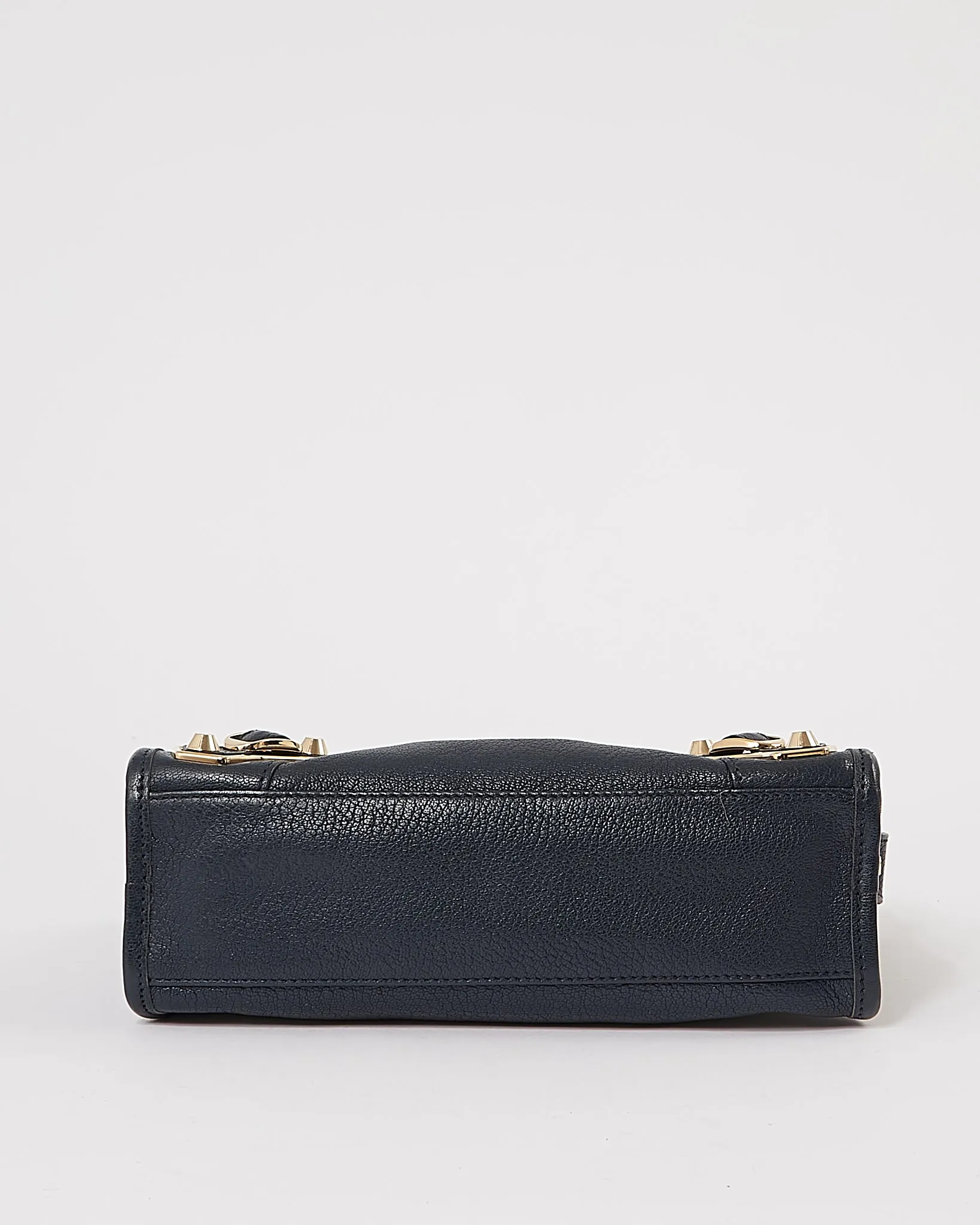 Balenciaga Navy Leather Metallic Edge Mini City Bag