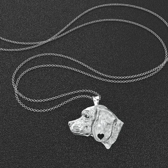 Beagle Breed Jewelry Heart Pendant