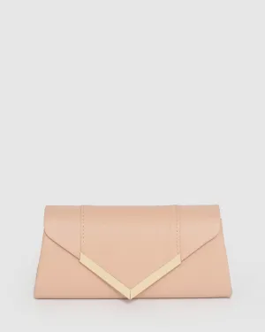 Beige Paula Arrow Clutch Bag