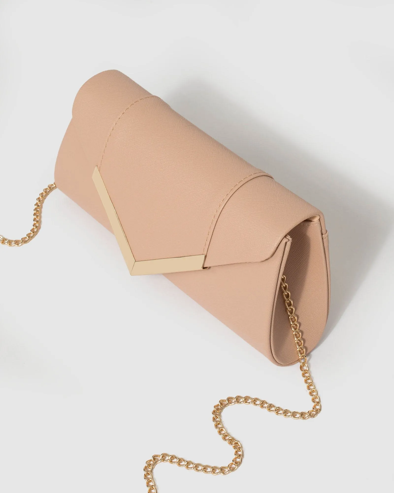 Beige Paula Arrow Clutch Bag