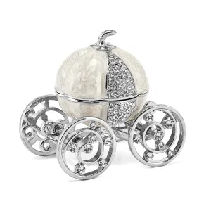 Bejeweled Multi Color Finish EVER AFTER Pumpkin Coach Trinket Box