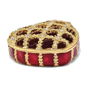Bejeweled Multi Color Finish PEEK-A-BOO Decorative Heart Trinket Box