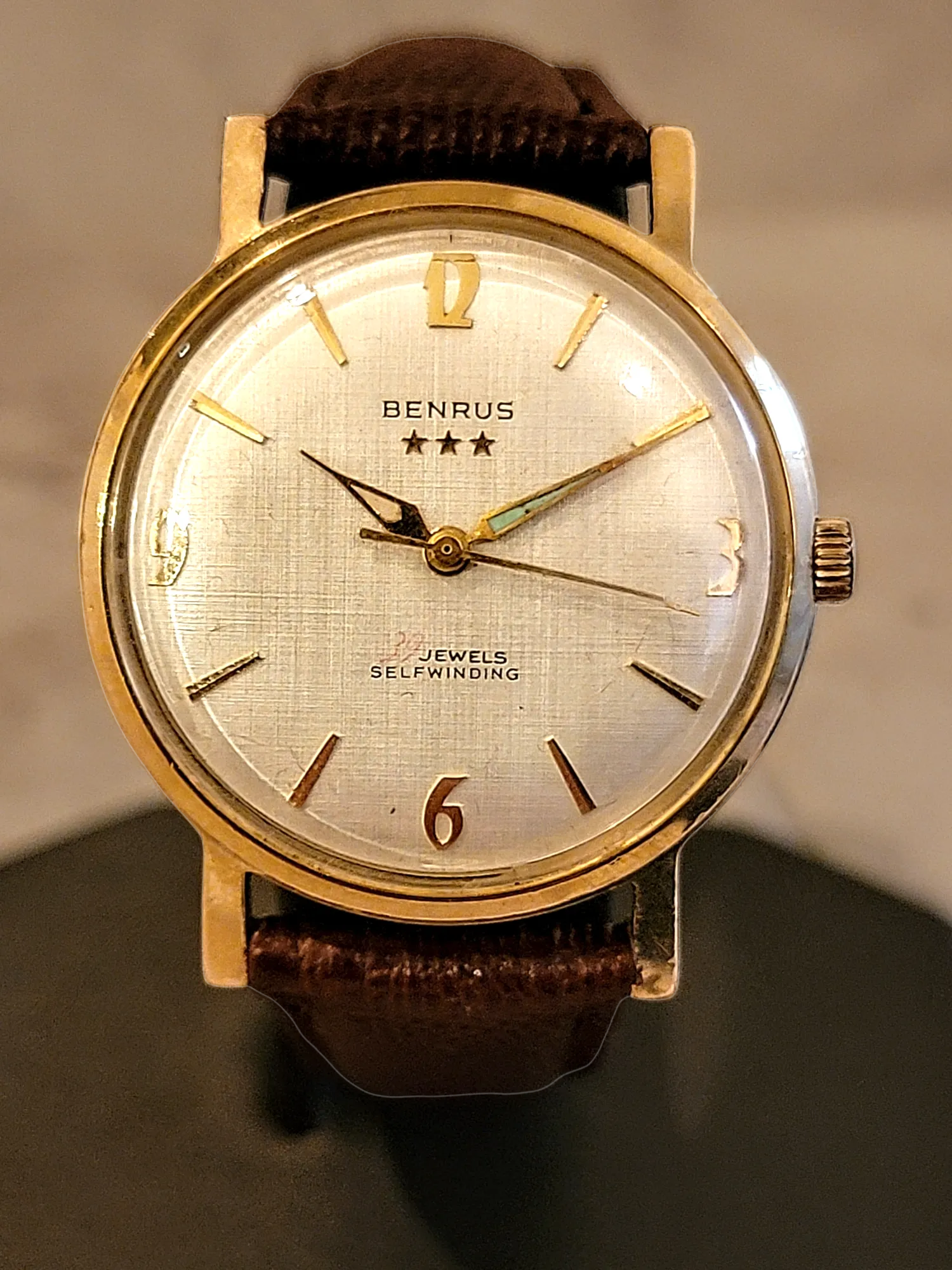BENRUS Three Stars 39 Jewels Self-Winding Watch Cal. ETA 2451 - In BOX!