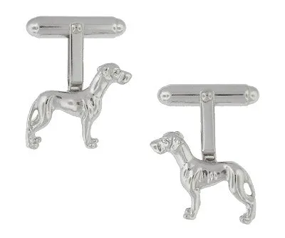 Bird Dog Cufflinks in Sterling Silver