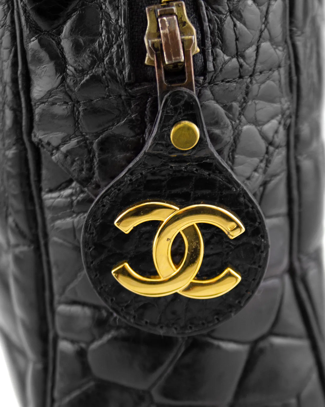 Black Alligator Shoulder Bag