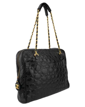 Black Alligator Shoulder Bag
