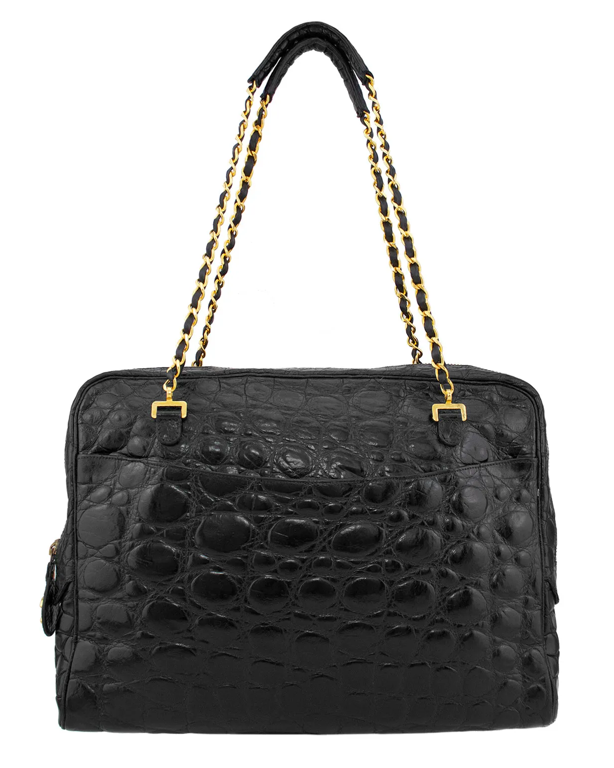 Black Alligator Shoulder Bag