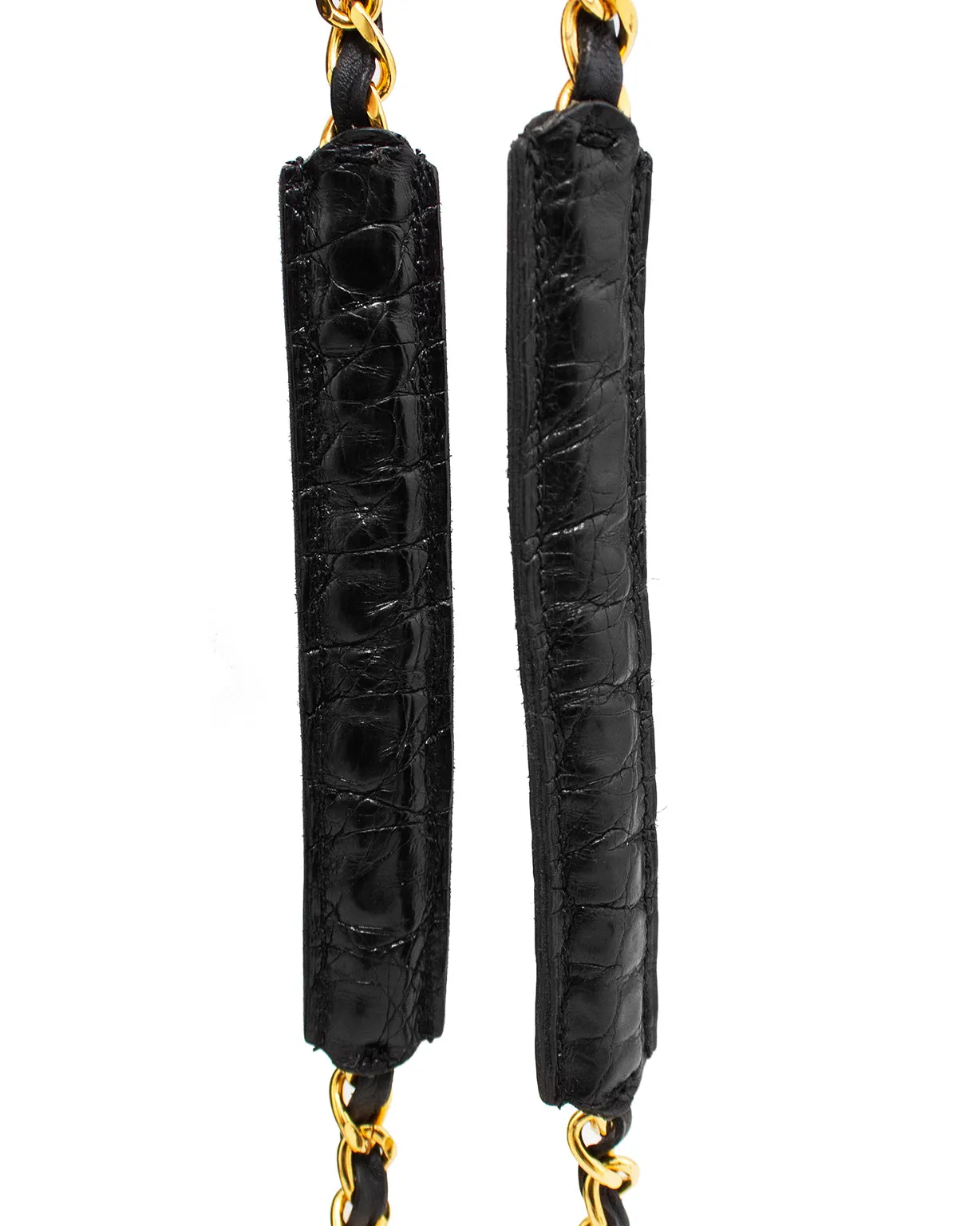 Black Alligator Shoulder Bag
