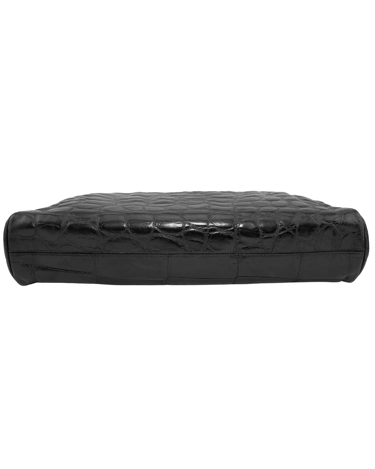 Black Alligator Shoulder Bag