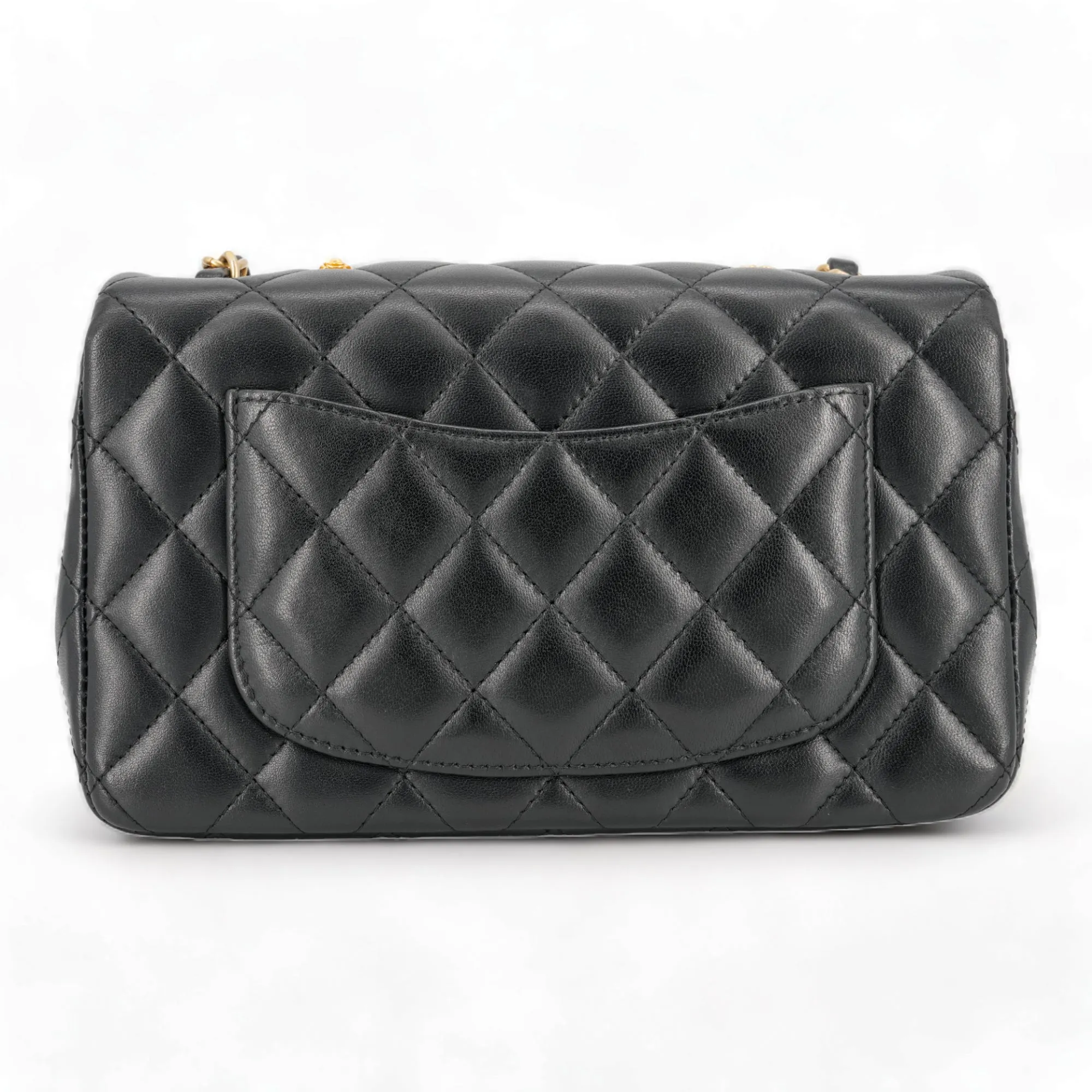 Black Lambskin Lucky Charms Mini Rectangular Flap Bag