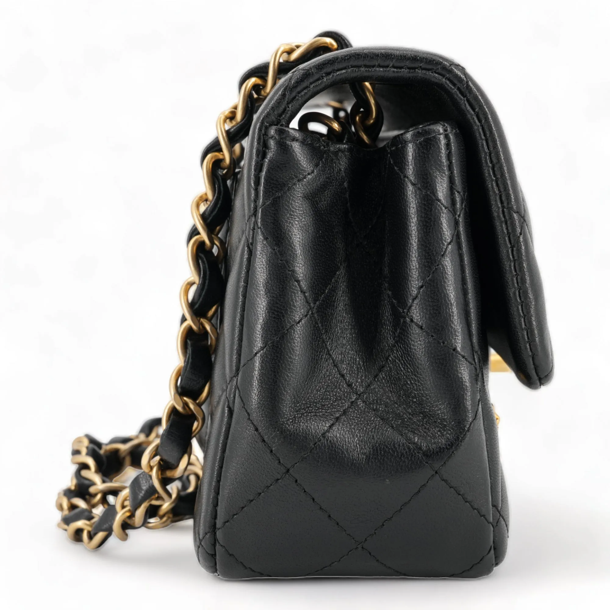 Black Lambskin Lucky Charms Mini Rectangular Flap Bag