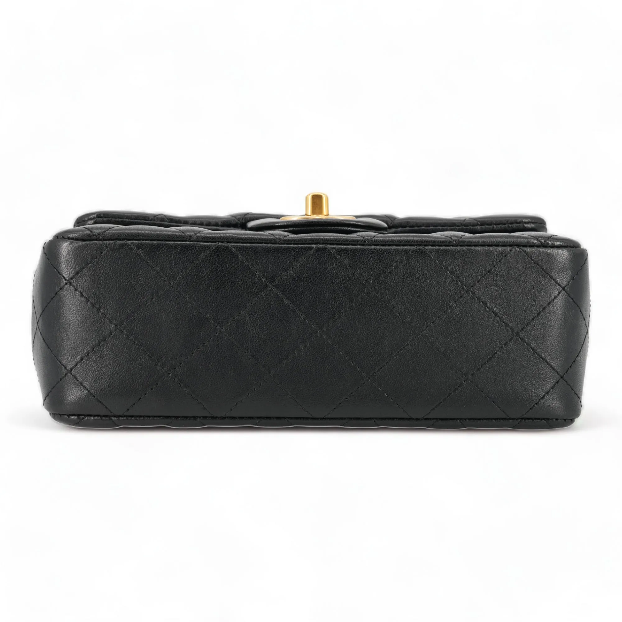 Black Lambskin Lucky Charms Mini Rectangular Flap Bag