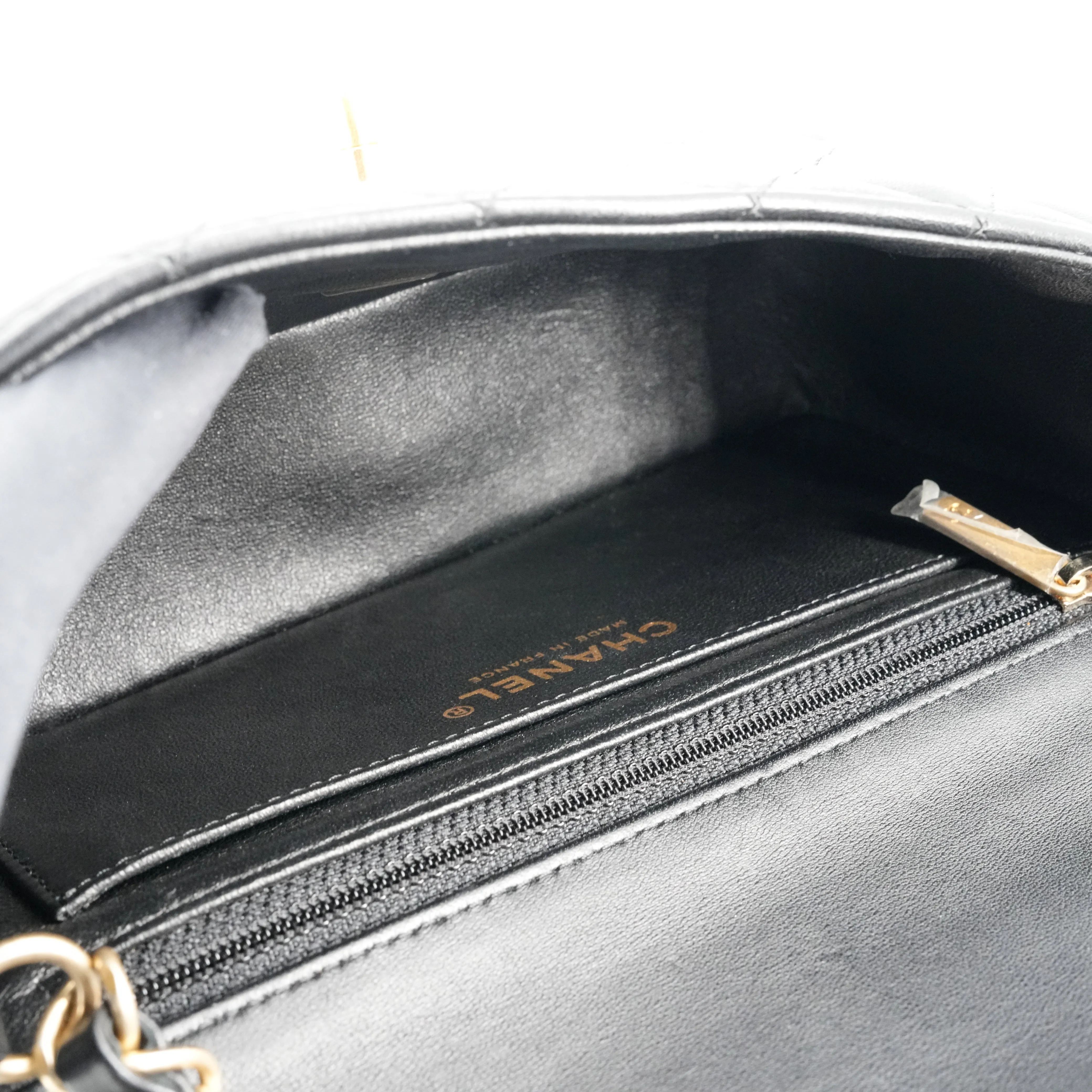 Black Lambskin Lucky Charms Mini Rectangular Flap Bag
