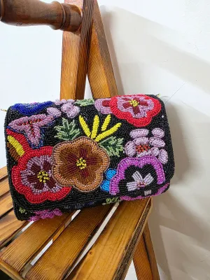 Black multicolor flap bags