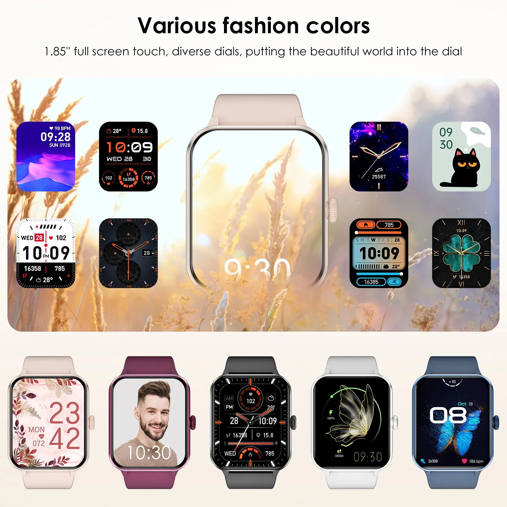 Blackview Smart Watch for Women 1.85” Full Touch HD Bluetooth Calling Smartwatch with Voice Assistant Fitness Tracking Watch